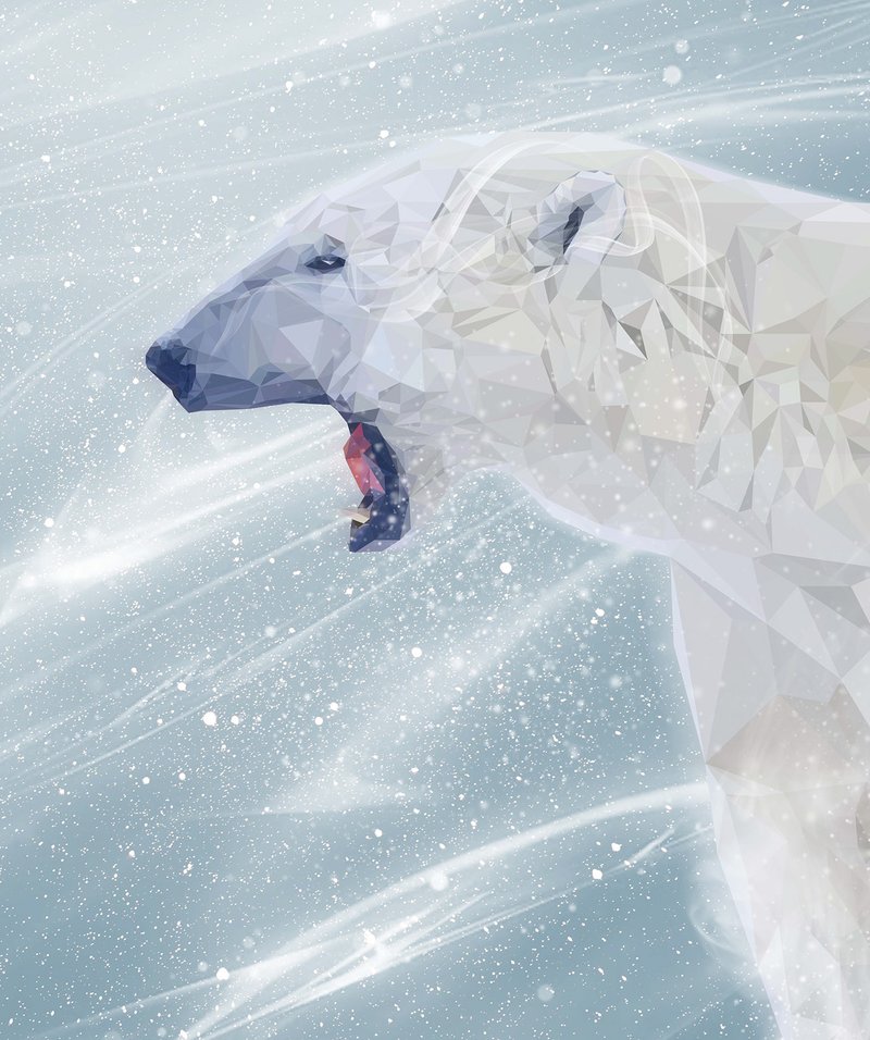 Polygon illustration of polar bear