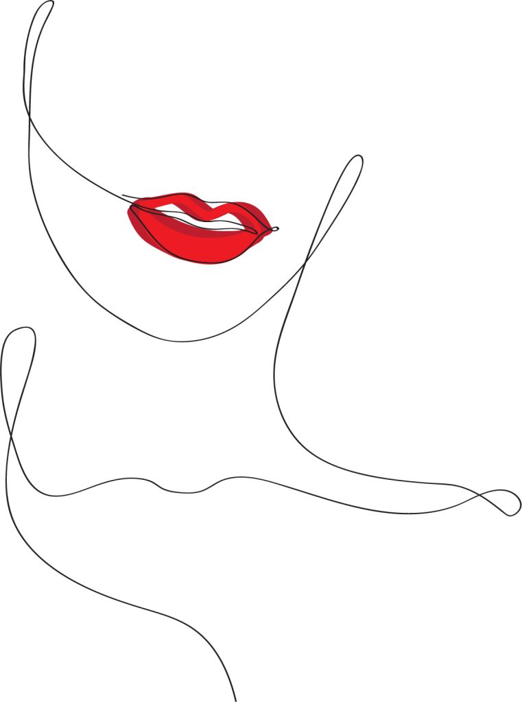 One line illustration of face